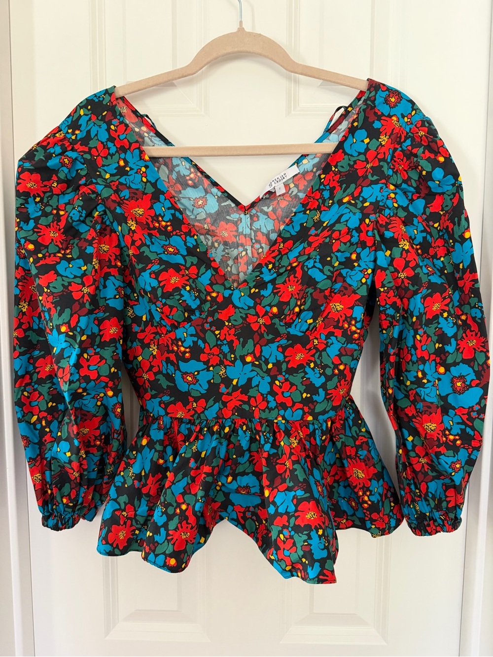 Derek Lam 10 Crosby Floral Smocked Blouse Size: 2